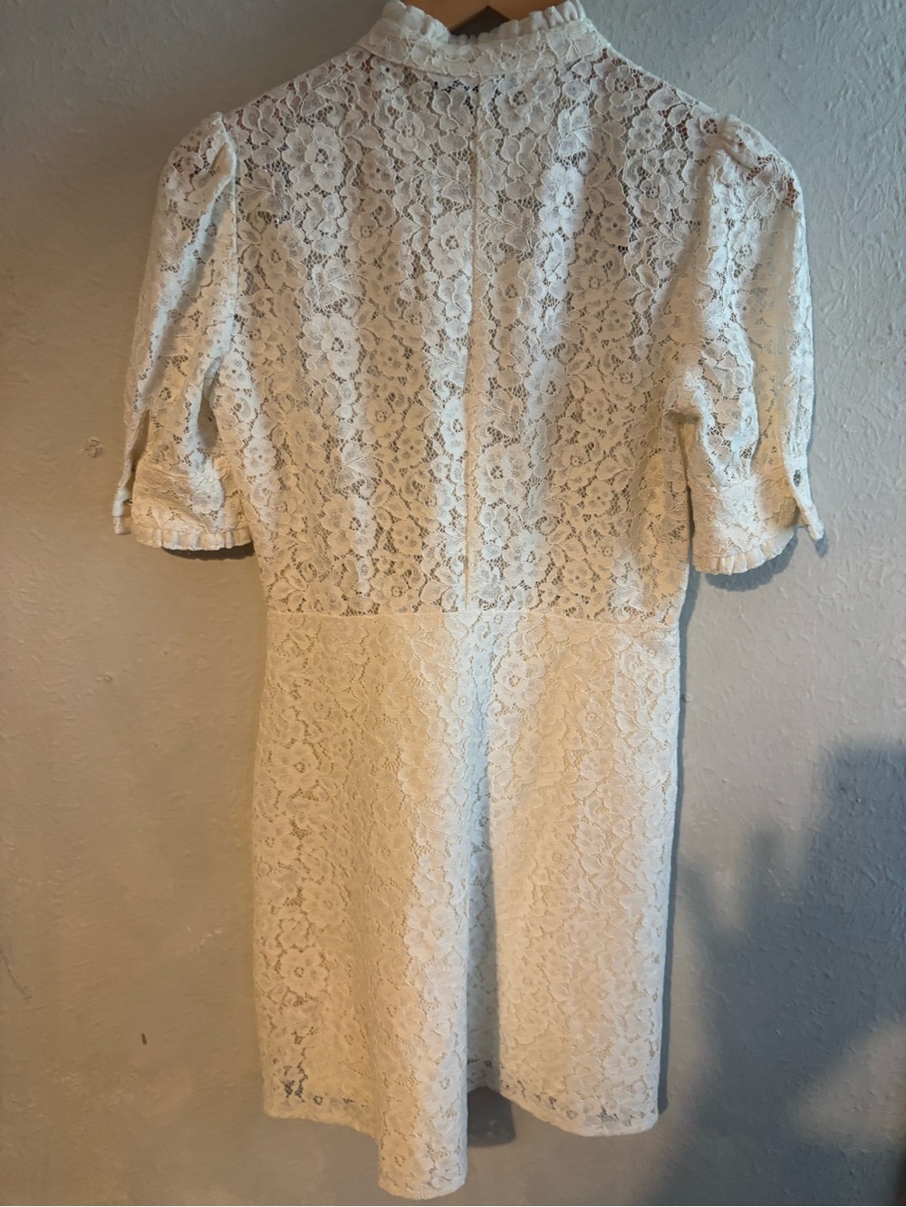 Zara White Lace Short-Sleeve Mini Dress - Picture 8 of 9